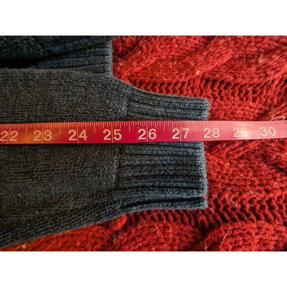 Vintage Chaps Mens XXL Sweater Navy 1/4 Button Elbow Patch Ribbed Hem Neck & Arm - Picture 9 of 12